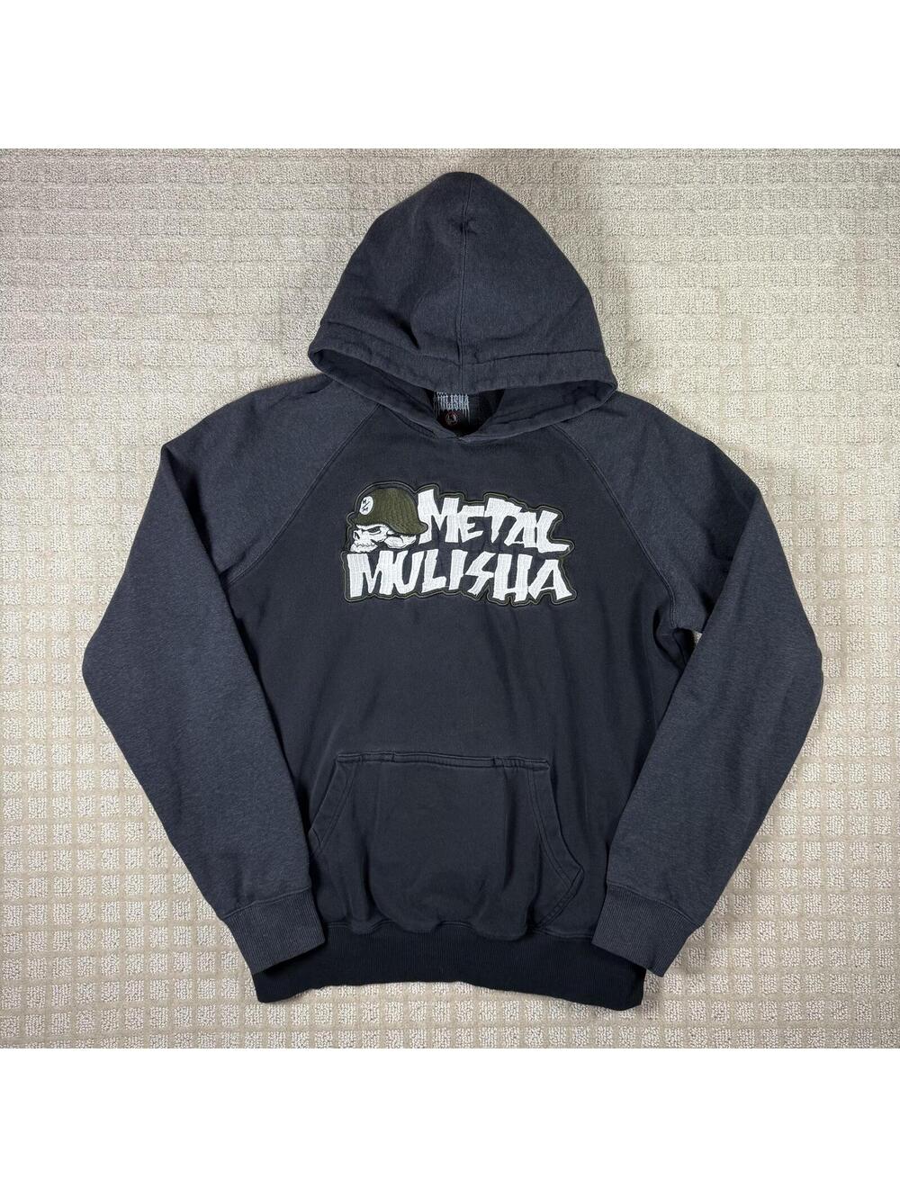 Y2K Metal Mulisha Pullover Hoodie Large Black